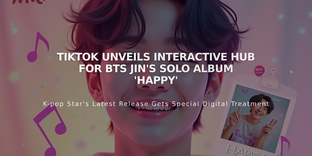 TikTok Unveils Interactive Hub for BTS Jin's Solo Album 'Happy'