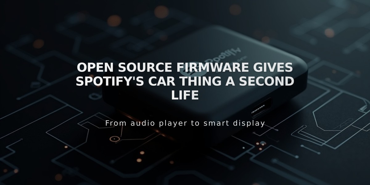 Open Source Firmware Gives Spotify's Car Thing a Second Life