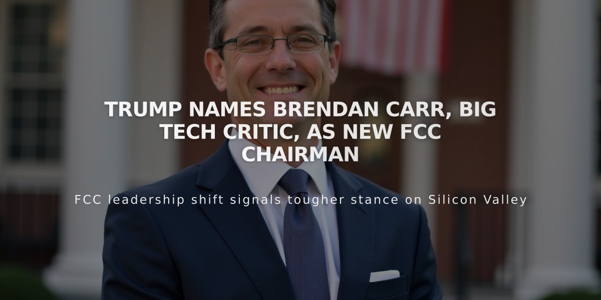 Trump Names Brendan Carr, Big Tech Critic, as New FCC Chairman