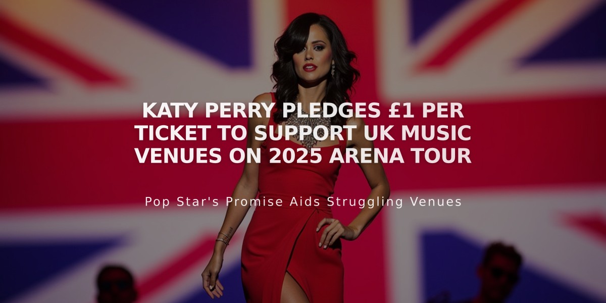 Katy Perry Pledges £1 Per Ticket to Support UK Music Venues on 2025 Arena Tour