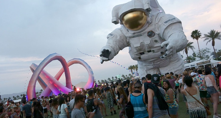 Coachella crowd during sunset performance