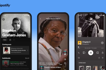 Spotify audiobook screens with video features