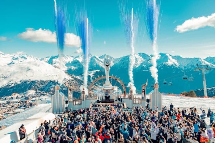 Tomorrowland Winter crowd at mountain festival