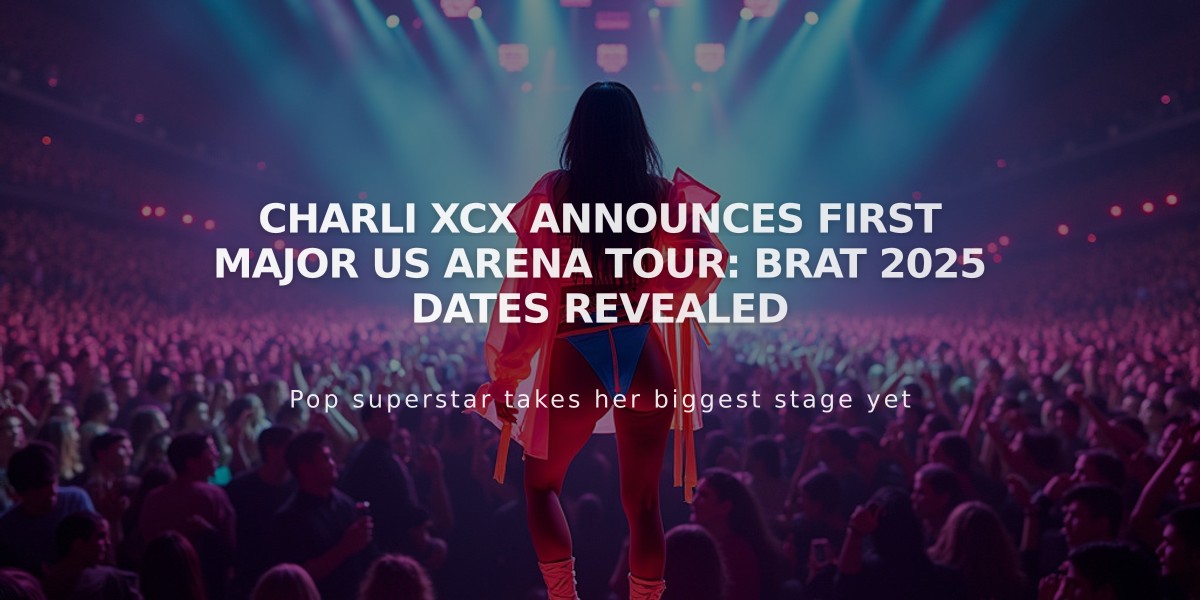 Charli XCX Announces First Major US Arena Tour: BRAT 2025 Dates Revealed