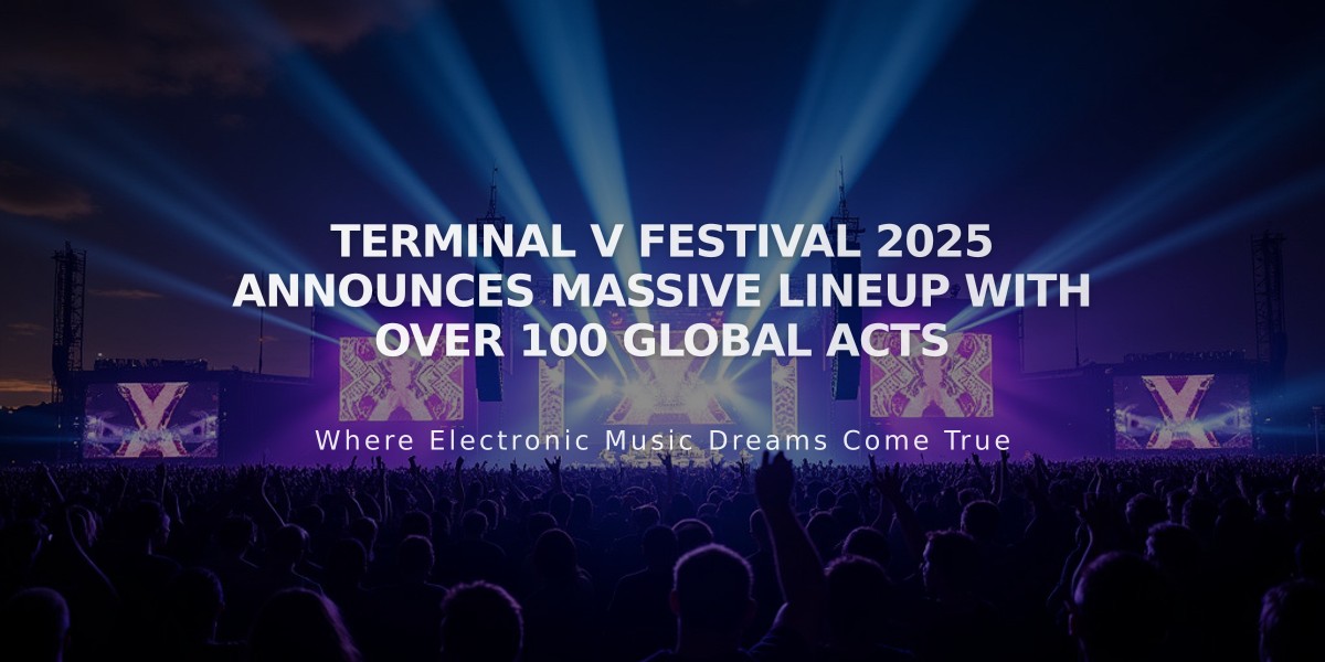 Terminal V Festival 2025 Announces Massive Lineup with Over 100 Global Acts