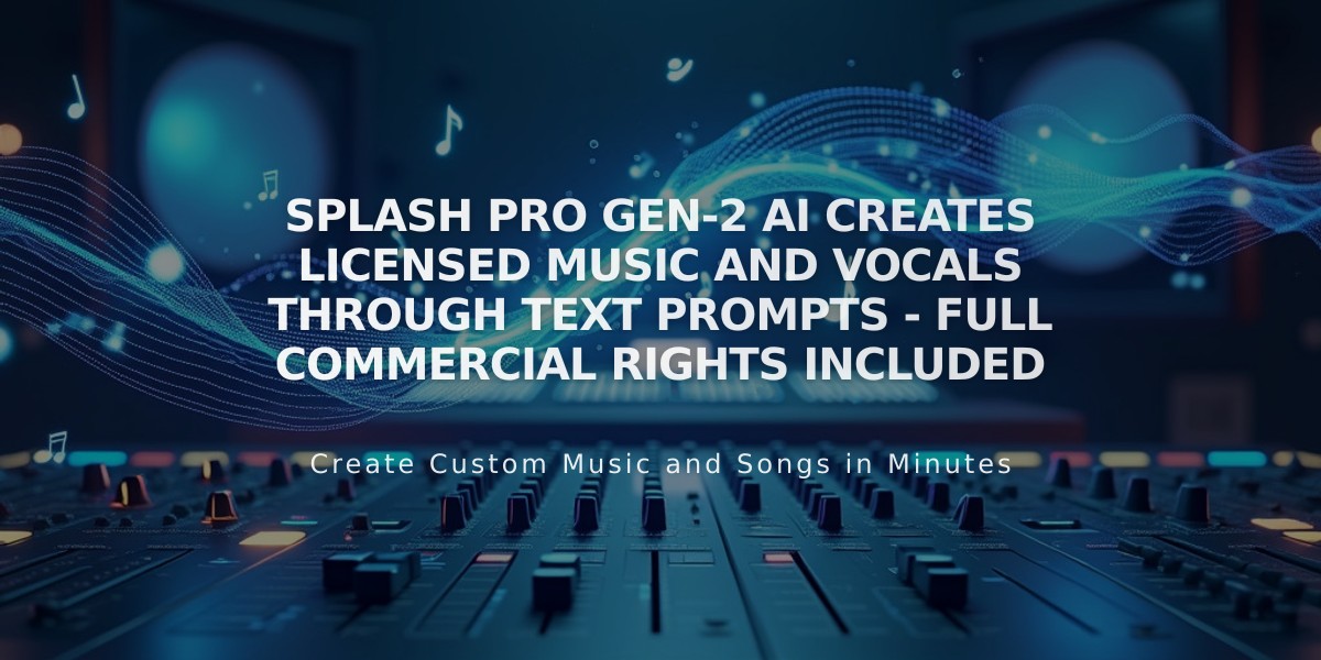 Splash Pro Gen-2 AI Creates Licensed Music and Vocals Through Text Prompts - Full Commercial Rights Included