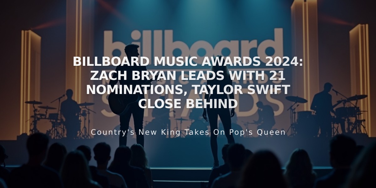 Billboard Music Awards 2024: Zach Bryan Leads with 21 Nominations, Taylor Swift Close Behind