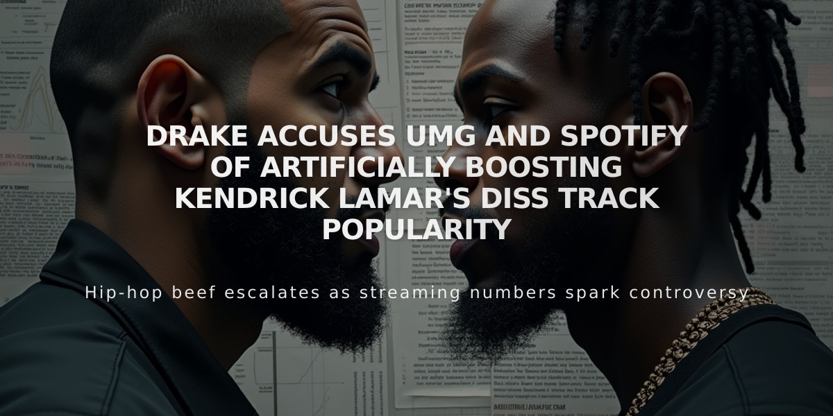 Drake Accuses UMG and Spotify of Artificially Boosting Kendrick Lamar's Diss Track Popularity