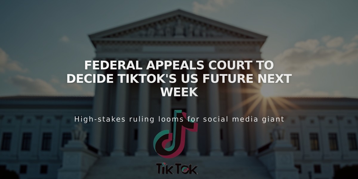 Federal Appeals Court to Decide TikTok's US Future Next Week