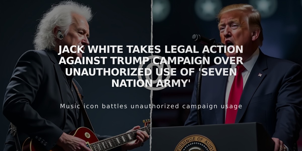 Jack White Takes Legal Action Against Trump Campaign Over Unauthorized Use of 'Seven Nation Army'