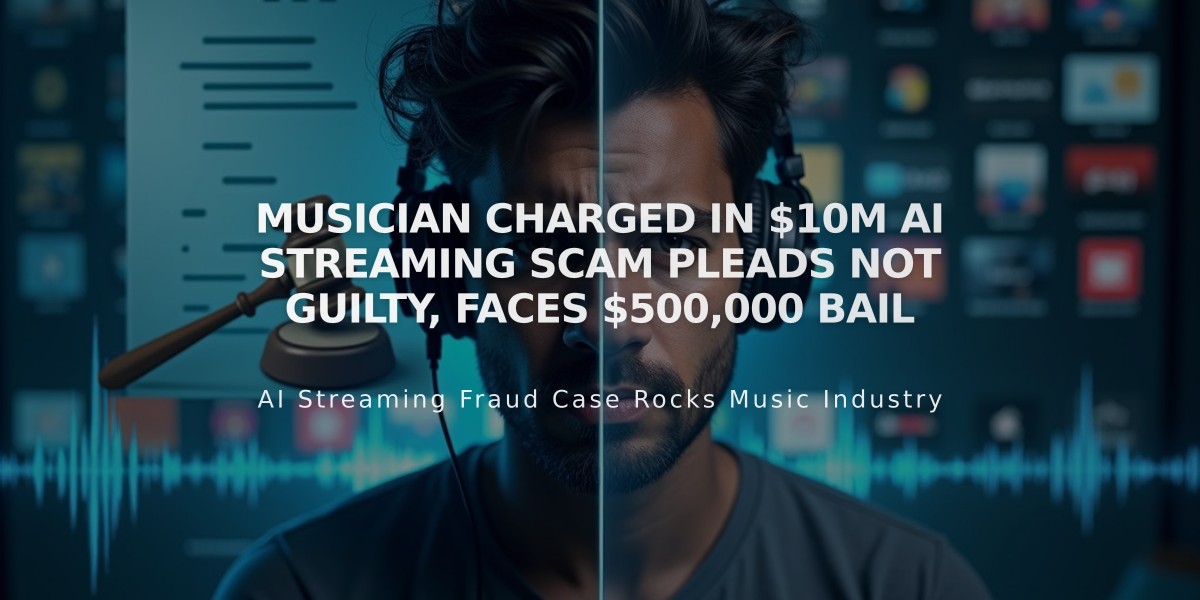 Musician Charged in $10M AI Streaming Scam Pleads Not Guilty, Faces $500,000 Bail