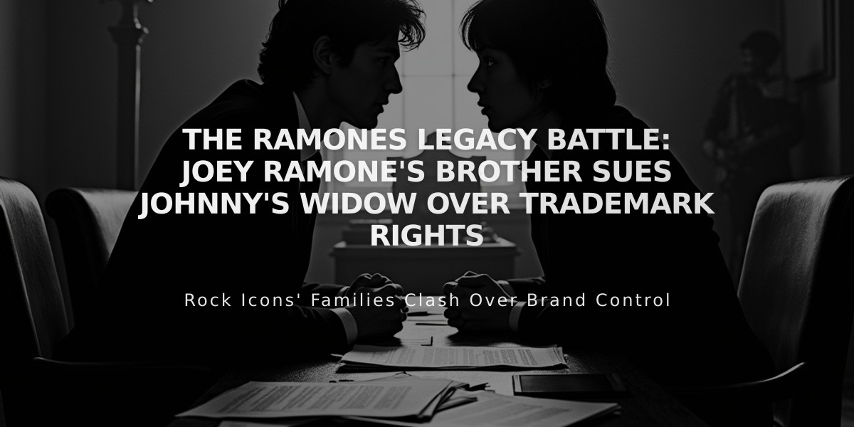 The Ramones Legacy Battle: Joey Ramone's Brother Sues Johnny's Widow Over Trademark Rights