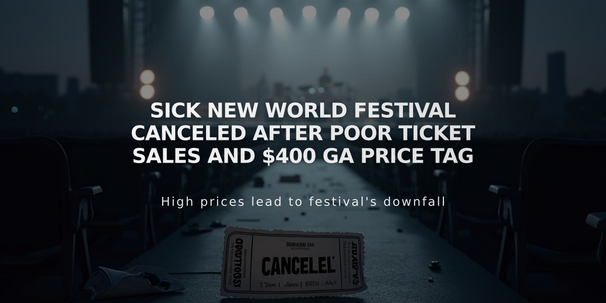 Sick New World Festival Canceled After Poor Ticket Sales and $400 GA Price Tag