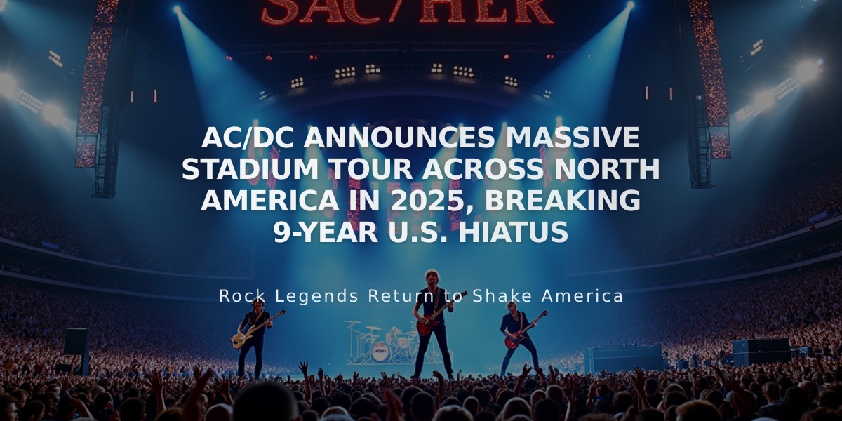 AC/DC Announces Massive Stadium Tour Across North America in 2025, Breaking 9-Year U.S. Hiatus