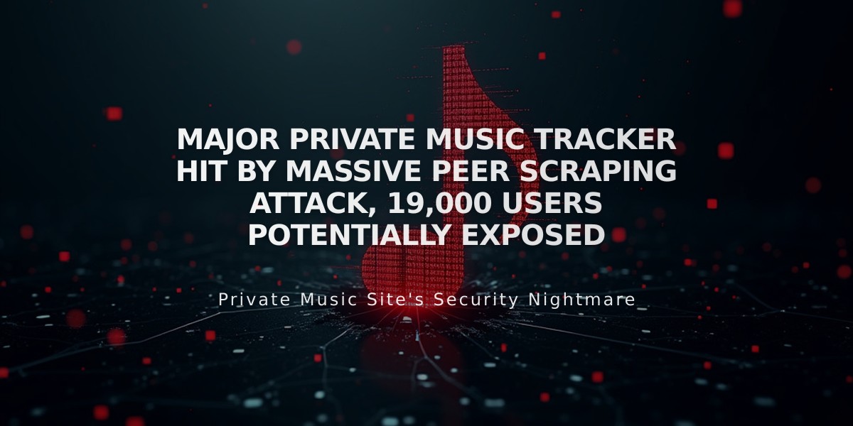 Major Private Music Tracker Hit by Massive Peer Scraping Attack, 19,000 Users Potentially Exposed