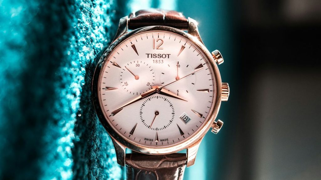 Tissot white watch face