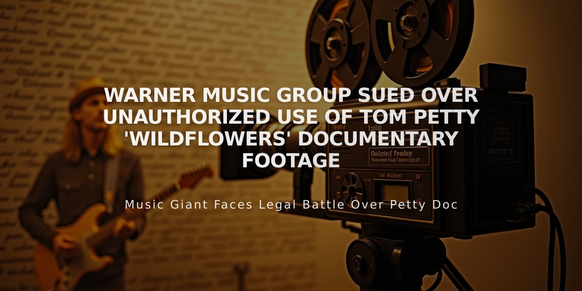 Warner Music Group Sued Over Unauthorized Use of Tom Petty 'Wildflowers' Documentary Footage