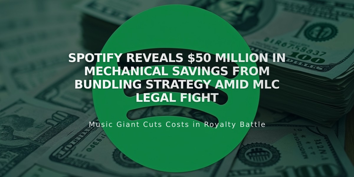 Spotify Reveals $50 Million in Mechanical Savings from Bundling Strategy Amid MLC Legal Fight