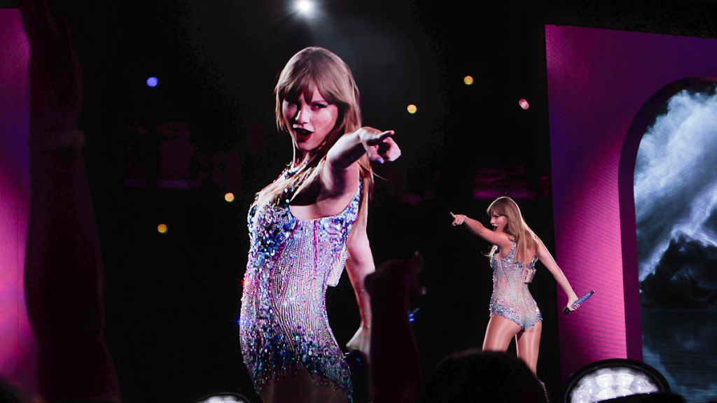 Taylor Swift performing during Eras Tour