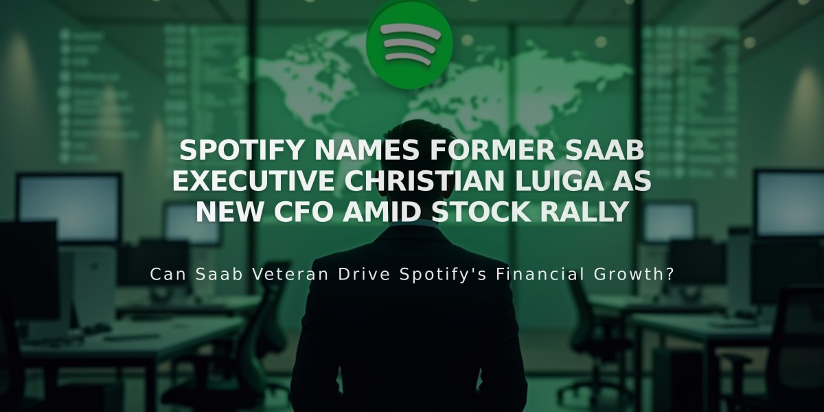 Spotify Names Former Saab Executive Christian Luiga as New CFO Amid Stock Rally