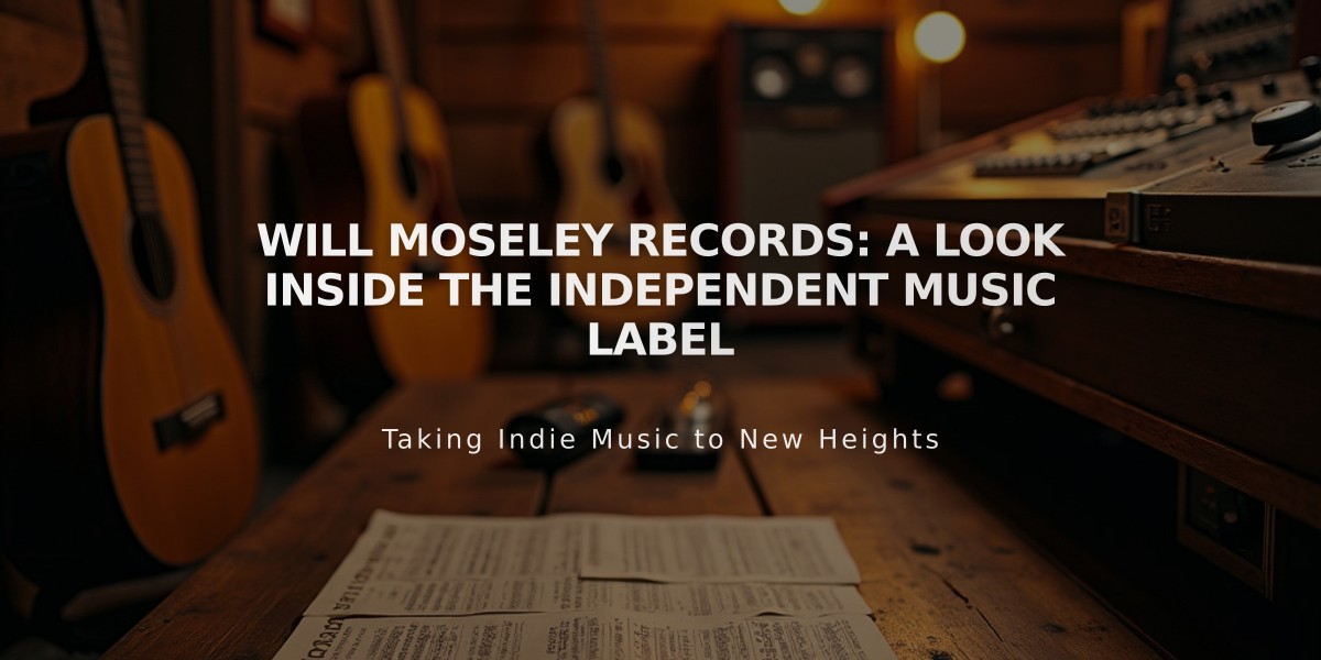 Will Moseley Records: A Look Inside the Independent Music Label