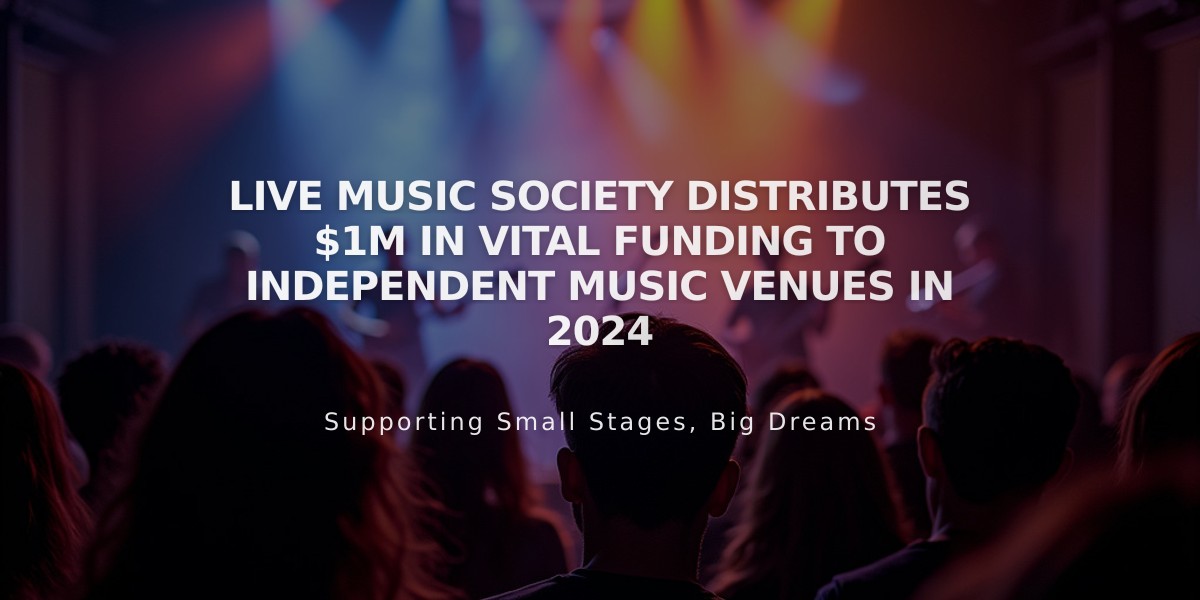 Live Music Society Distributes $1M in Vital Funding to Independent Music Venues in 2024