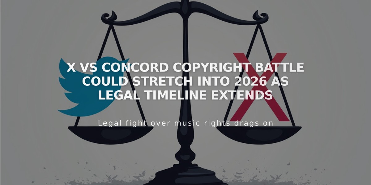 X vs Concord Copyright Battle Could Stretch into 2026 as Legal Timeline Extends