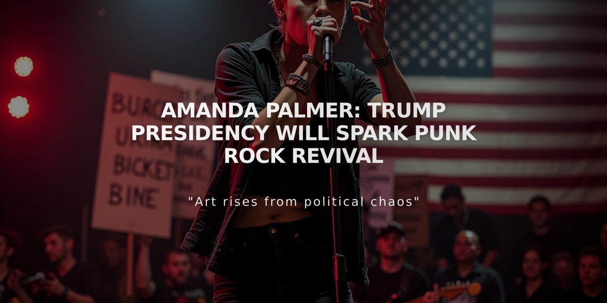 Amanda Palmer: Trump Presidency Will Spark Punk Rock Revival