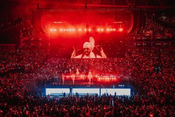 Concert crowd inside O2 Arena