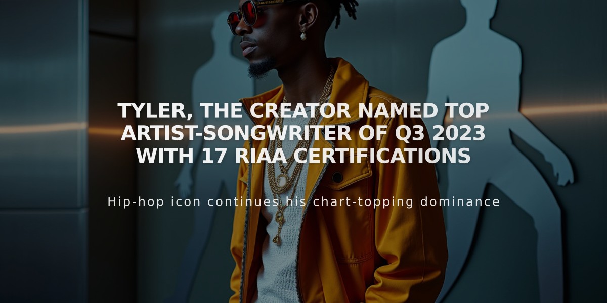 Tyler, The Creator Named Top Artist-Songwriter of Q3 2023 with 17 RIAA Certifications