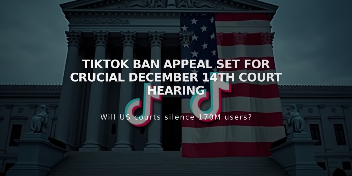 TikTok Ban Appeal Set for Crucial December 14th Court Hearing