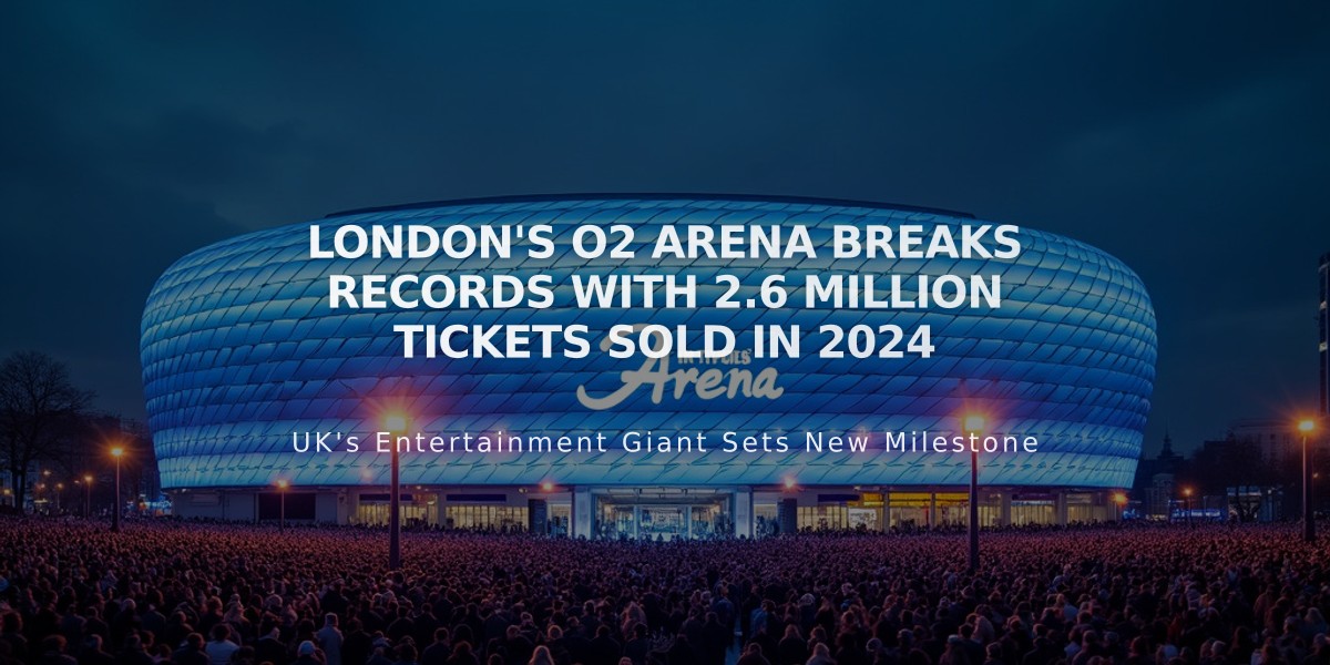 London's O2 Arena Breaks Records With 2.6 Million Tickets Sold in 2024