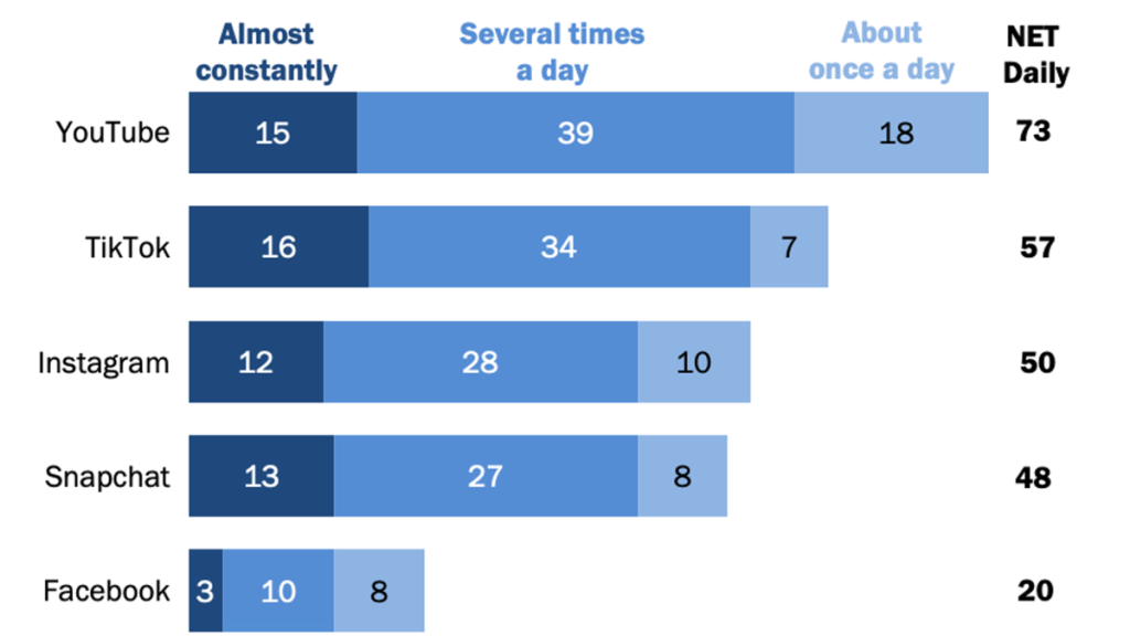 Bar graph: teen social media preferences