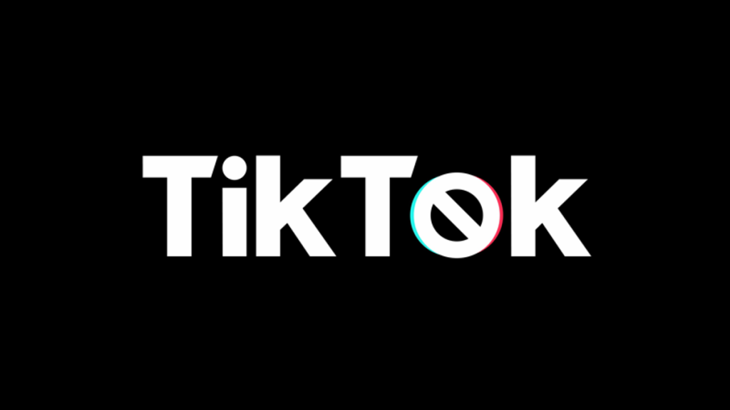 TikTok logo with ban symbol overlay