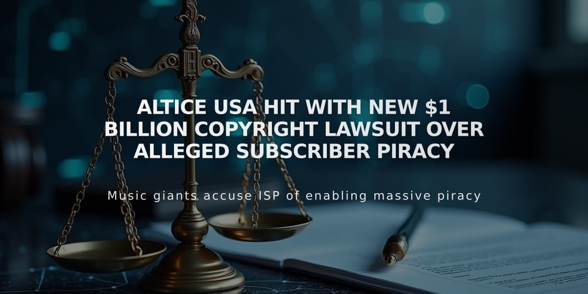 Altice USA Hit With New $1 Billion Copyright Lawsuit Over Alleged Subscriber Piracy