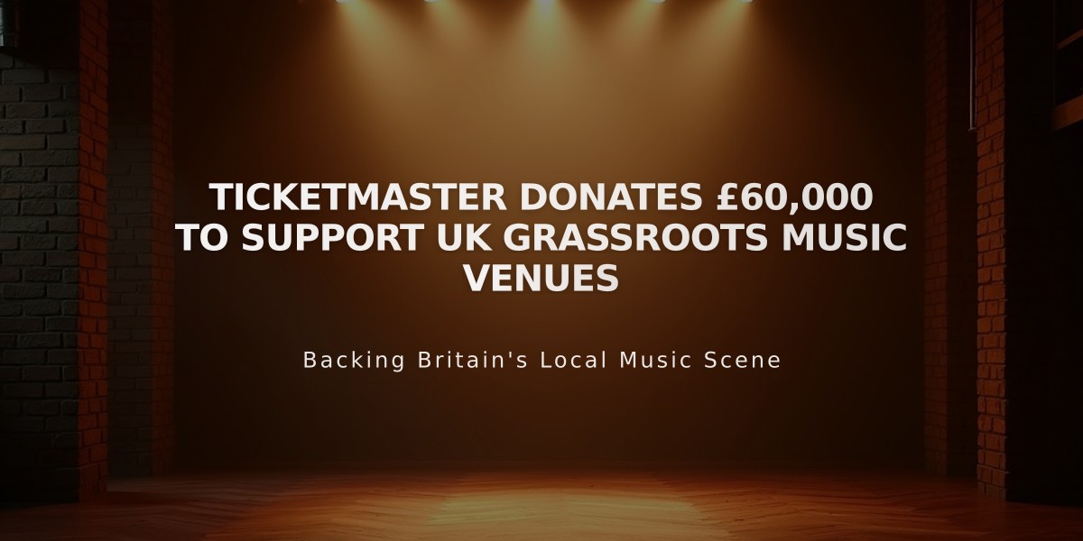 Ticketmaster Donates £60,000 to Support UK Grassroots Music Venues