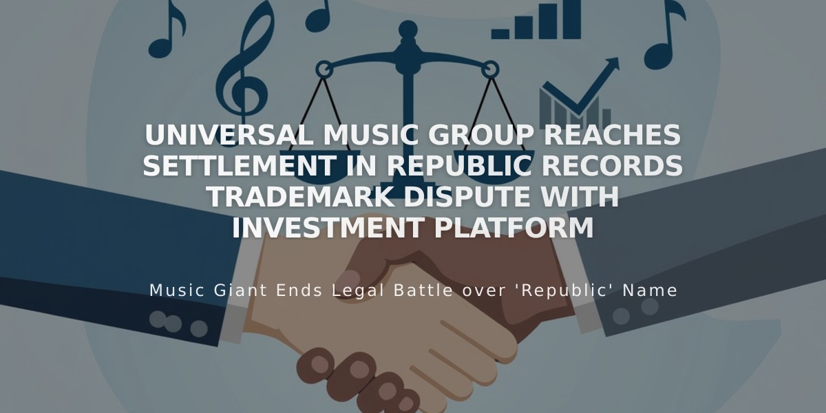 Universal Music Group Reaches Settlement in Republic Records Trademark Dispute with Investment Platform