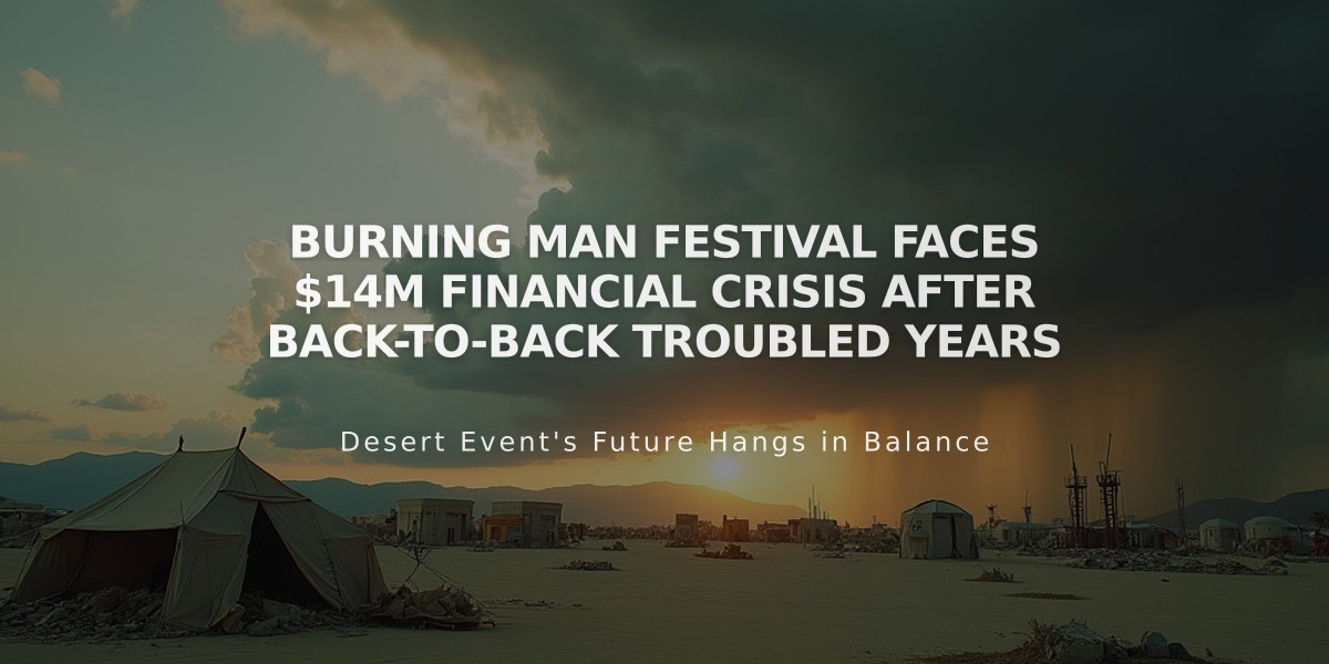 Burning Man Festival Faces $14M Financial Crisis After Back-to-Back Troubled Years