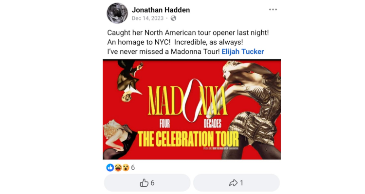 Madonna Live Nation tour ad