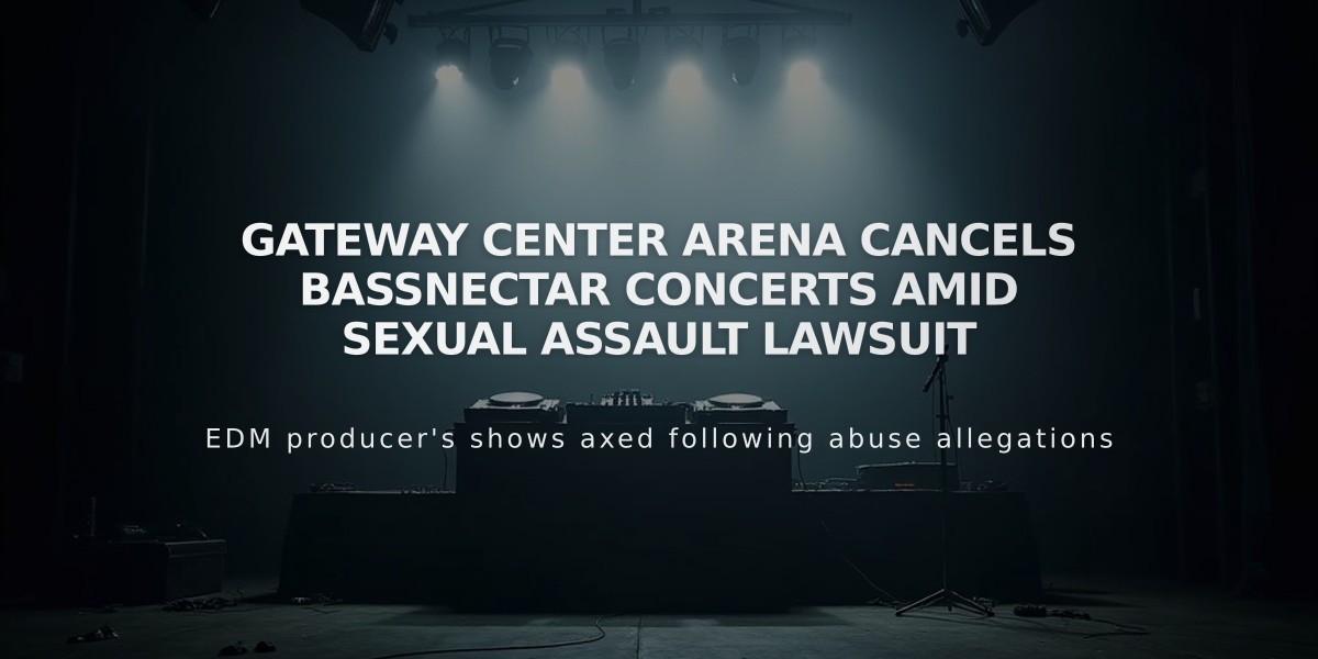 Gateway Center Arena Cancels Bassnectar Concerts Amid Sexual Assault Lawsuit