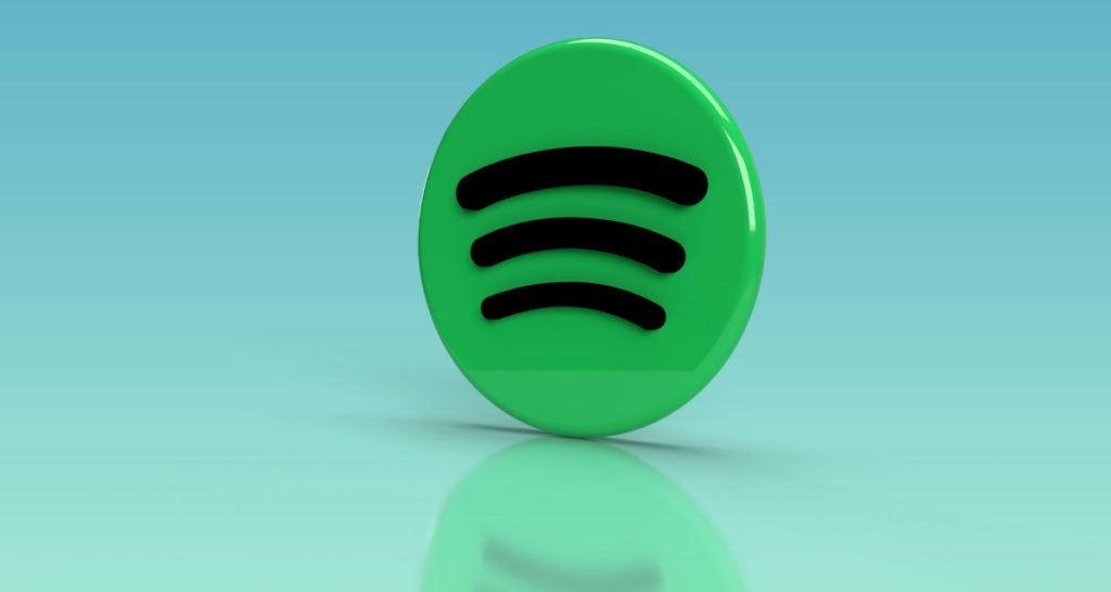 Spotify logo on blue background