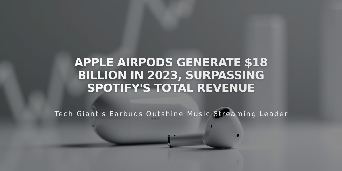 Apple AirPods Generate $18 Billion in 2023, Surpassing Spotify's Total Revenue