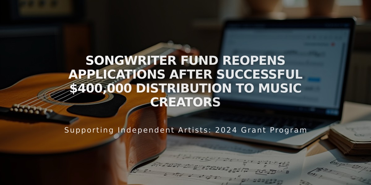 Songwriter Fund Reopens Applications After Successful $400,000 Distribution to Music Creators