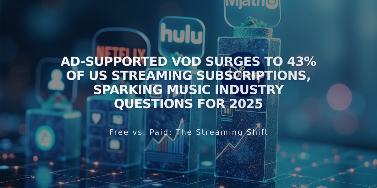 Ad-Supported VOD Surges to 43% of US Streaming Subscriptions, Sparking Music Industry Questions for 2025