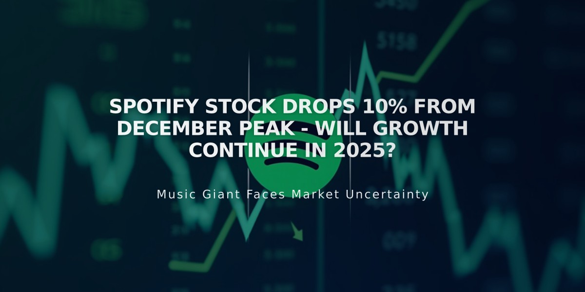 Spotify Stock Drops 10% From December Peak - Will Growth Continue in 2025?