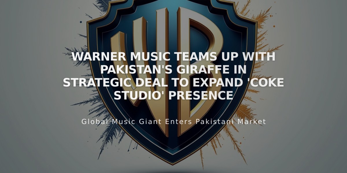 Warner Music Teams Up With Pakistan's Giraffe in Strategic Deal to Expand 'Coke Studio' Presence