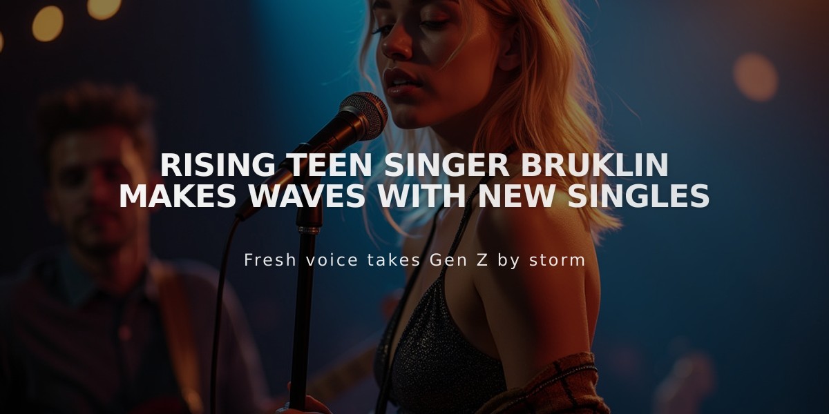 Rising Teen Singer Bruklin Makes Waves With New Singles