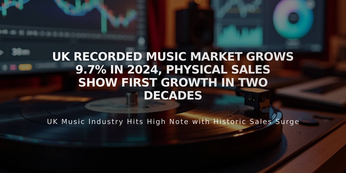 UK Recorded Music Market Grows 9.7% in 2024, Physical Sales Show First Growth in Two Decades