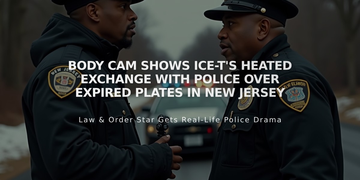 Body Cam Shows Ice-T's Heated Exchange with Police Over Expired Plates in New Jersey