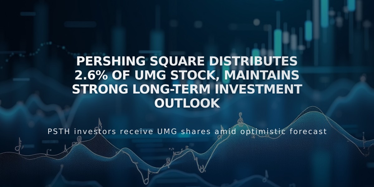 Pershing Square Distributes 2.6% of UMG Stock, Maintains Strong Long-Term Investment Outlook